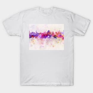 Agra skyline in watercolor background T-Shirt